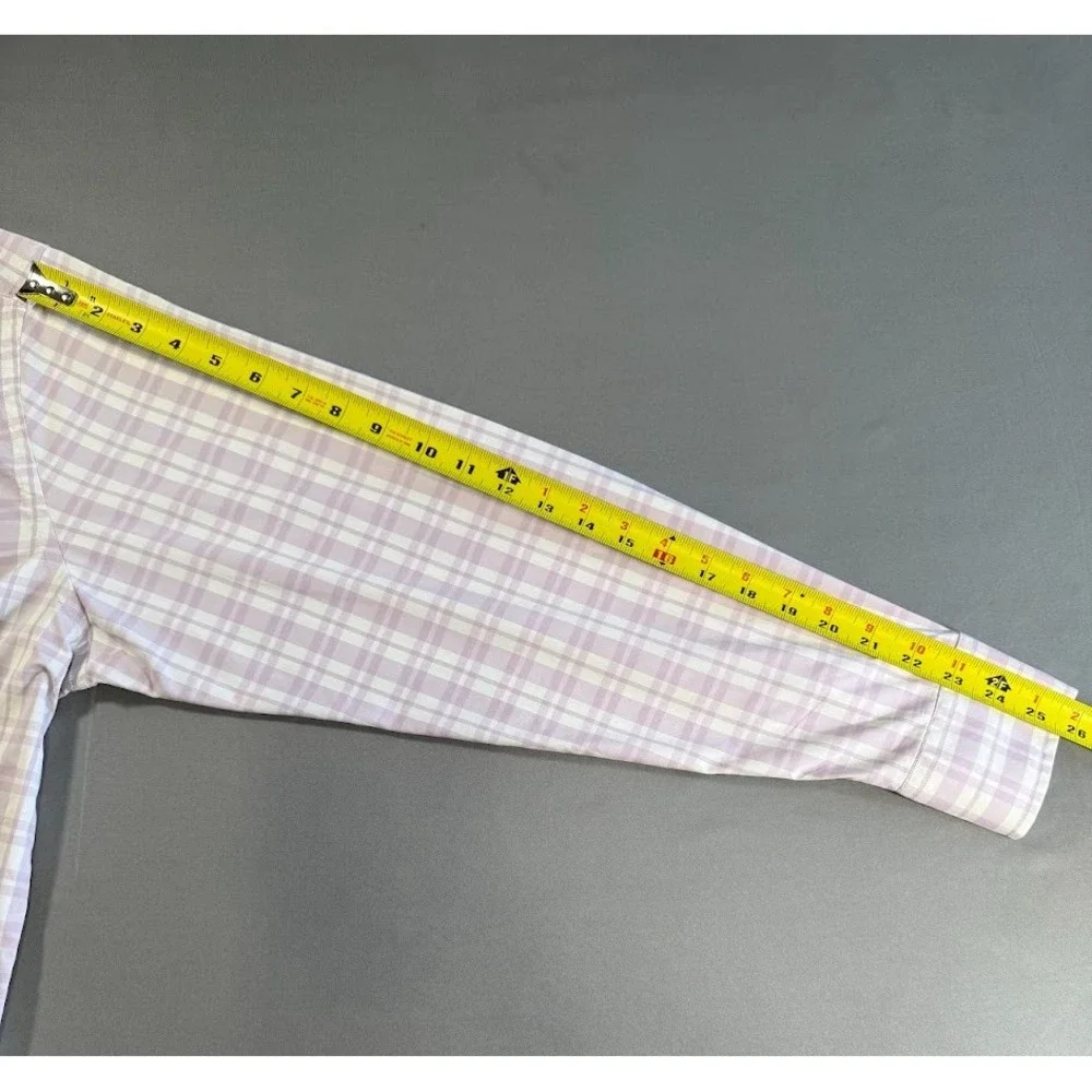 Untuckit Shirt Men XL Purple Plaid Button Up‎ Long Sleeve Pocket Lightweight - Picture 10 of 16